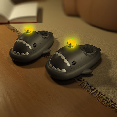 Sharkicks Basic - Hiver, Chaussons Requins Citrouille, Talon Ouvert